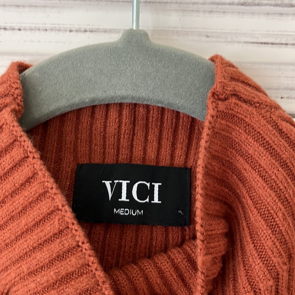 VICI Mock Neck Ribbed Sweater Dress Size Medium NWOT - Picture 6 of 7